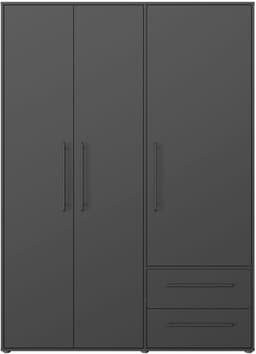 FORTE Kleiderschrank Mokkaris | Schwarz