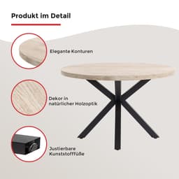 Duo Collection Esstisch Damira Tisch rund | Holztöne