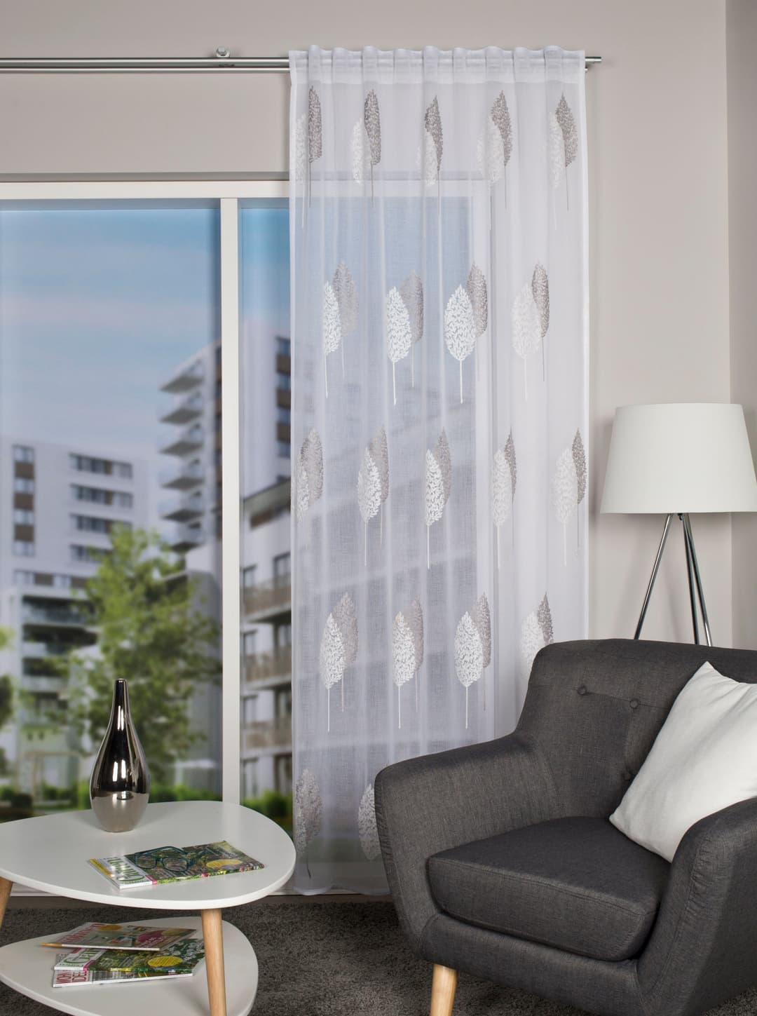 HOME WOHNIDEEN Gardine ALAVARO | Grau