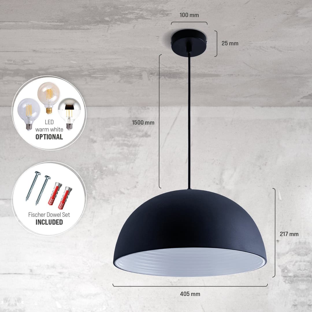 Paco Home Pendelleuchte SAWYER | Schwarz
