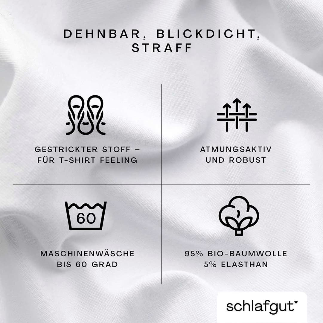 Schlafgut Spannbettlaken PURE BOXSPRING | Weiß