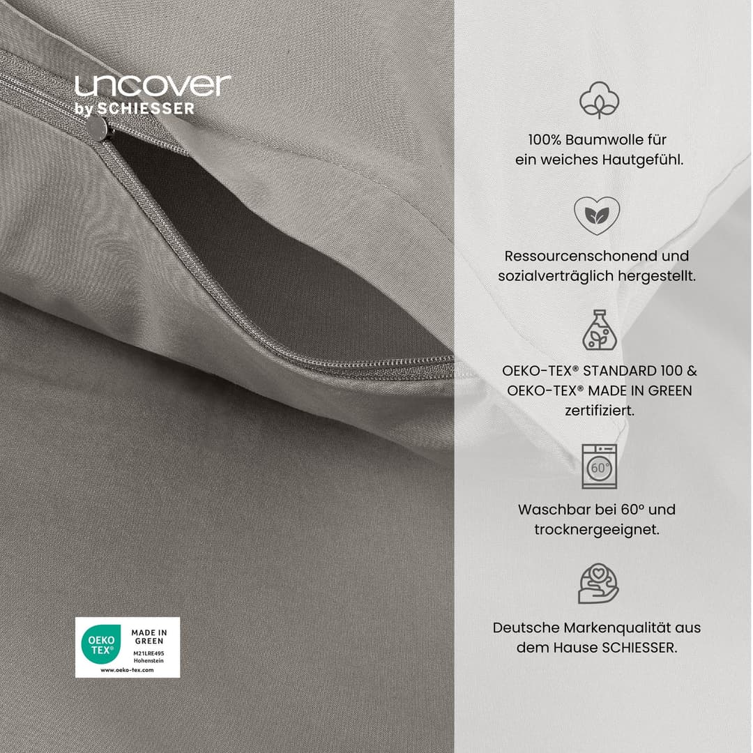 uncover by SCHIESSER Bettwäsche Soho | Grau