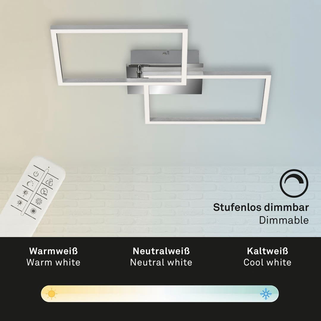 Briloner Leuchten LED Deckenleuchte FRAME | Silber