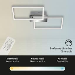 Briloner Leuchten LED Deckenleuchte FRAME | Silber