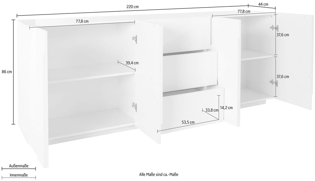 Home affaire Sideboard PING | Grau