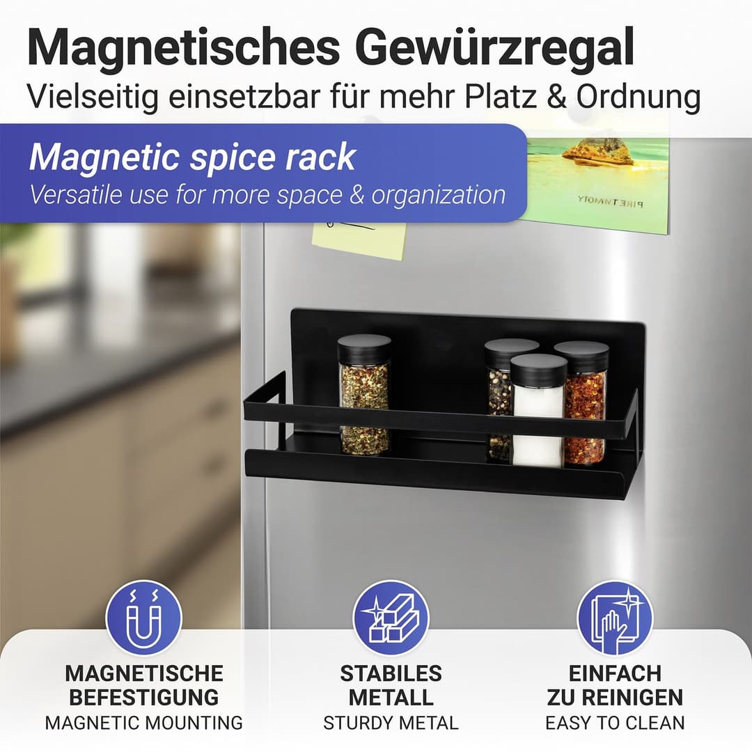 WENKO Gewürzregal Ima | Schwarz