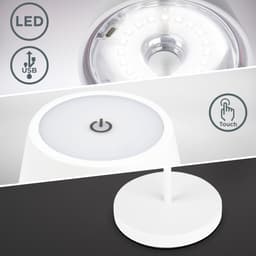 B.K.Licht LED Akku Tischleuchte | Weiß
