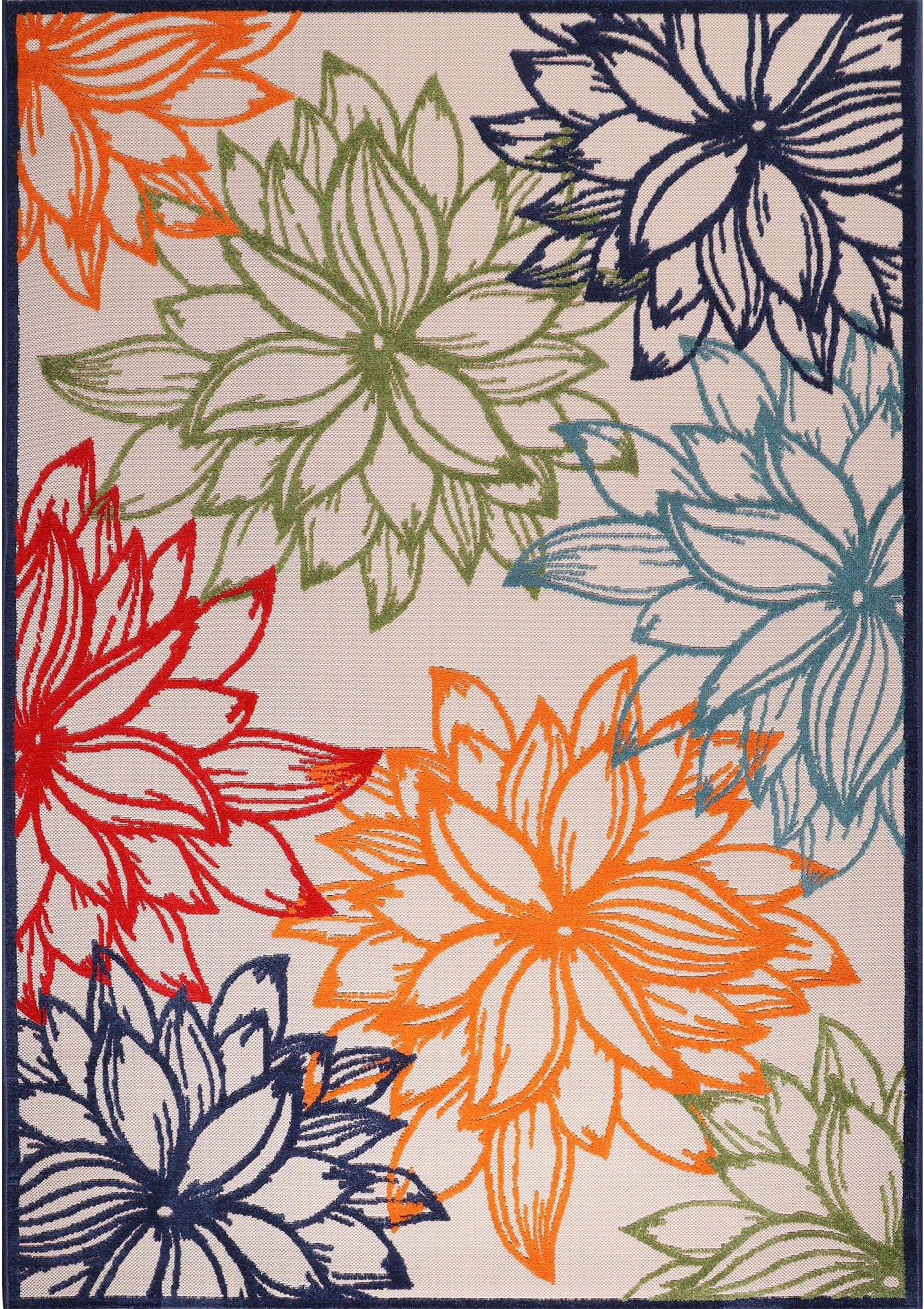 Sanat Teppich Floral 2 Outdoor | Mehrfarbig