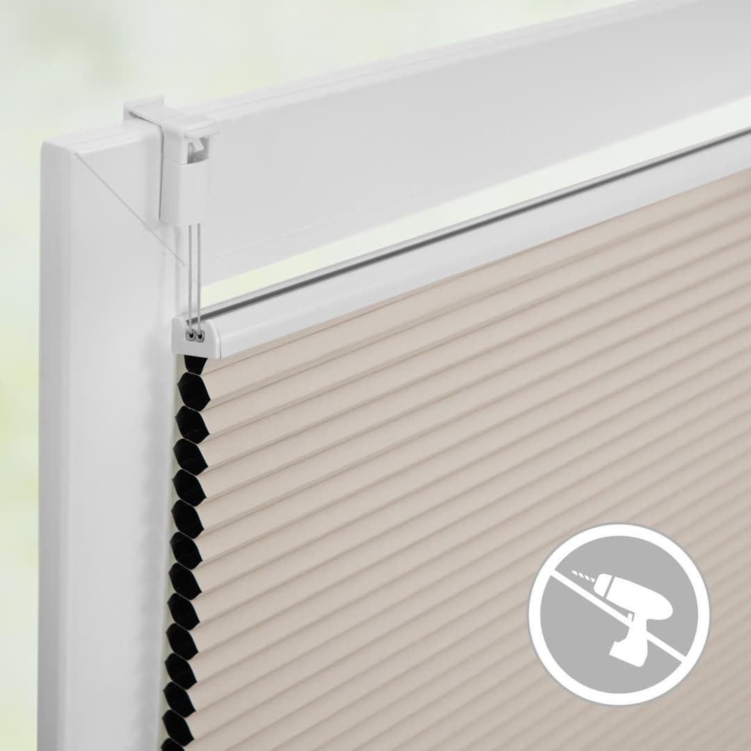 LICHTBLICK ORIGINAL Wabenplissee Thermo-Plissee Klemmfix | Beige