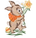 W. Reuter & Sohn - Plauener Spitze® Fensterbild "Hase" | Mehrfarbig