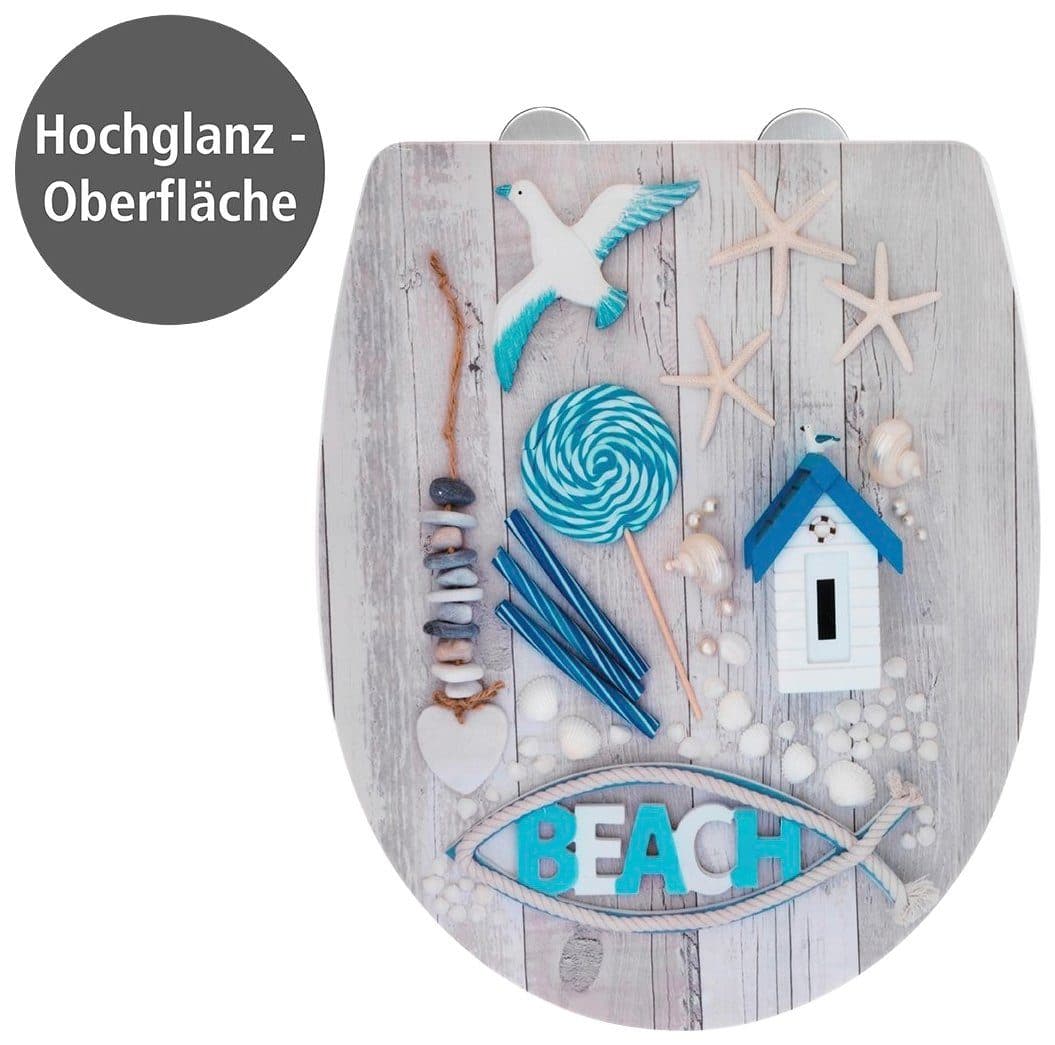 Wenko WC-Sitz Beach High Gloss | Mehrfarbig