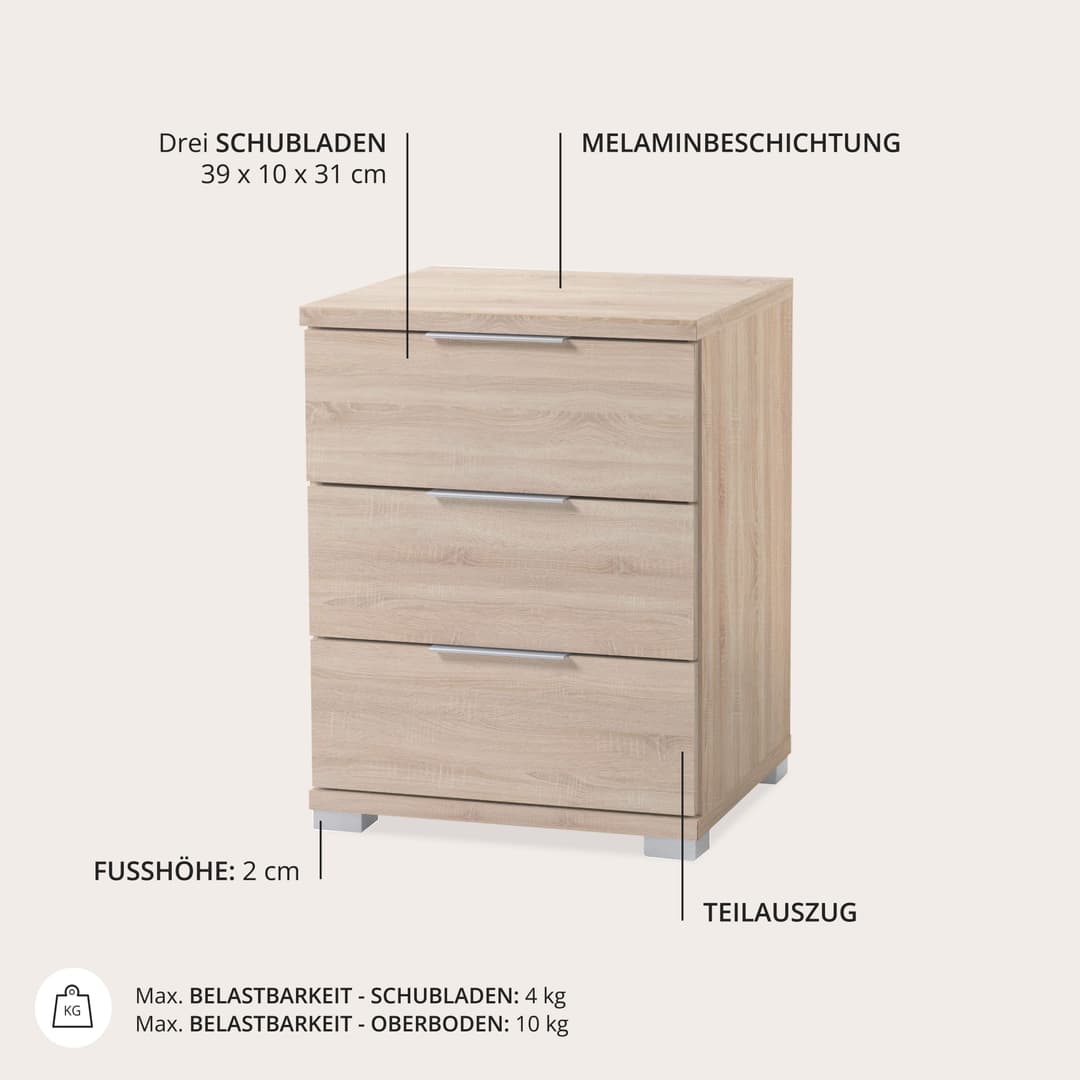 Schlafkontor Nachtkommode Smilla | Holztöne