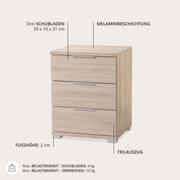 Schlafkontor Nachtkommode Smilla | Holztöne