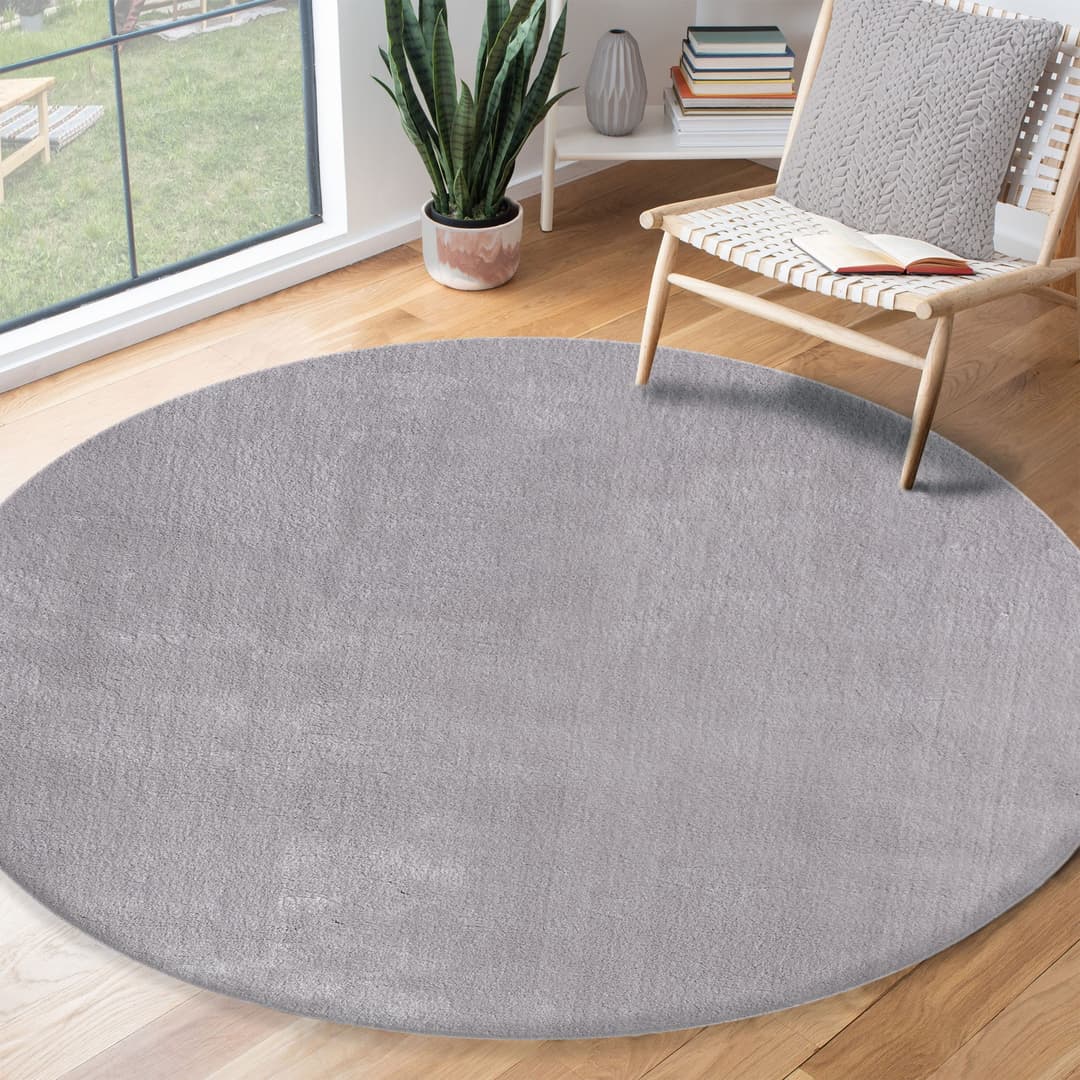 the carpet Teppich Relax rund | Grau