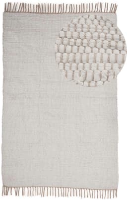 carpetfine Teppich Kelim Chindi uni | Weiß