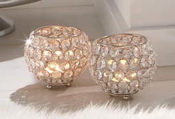 Home affaire Teelichthalter Kristall | Silber