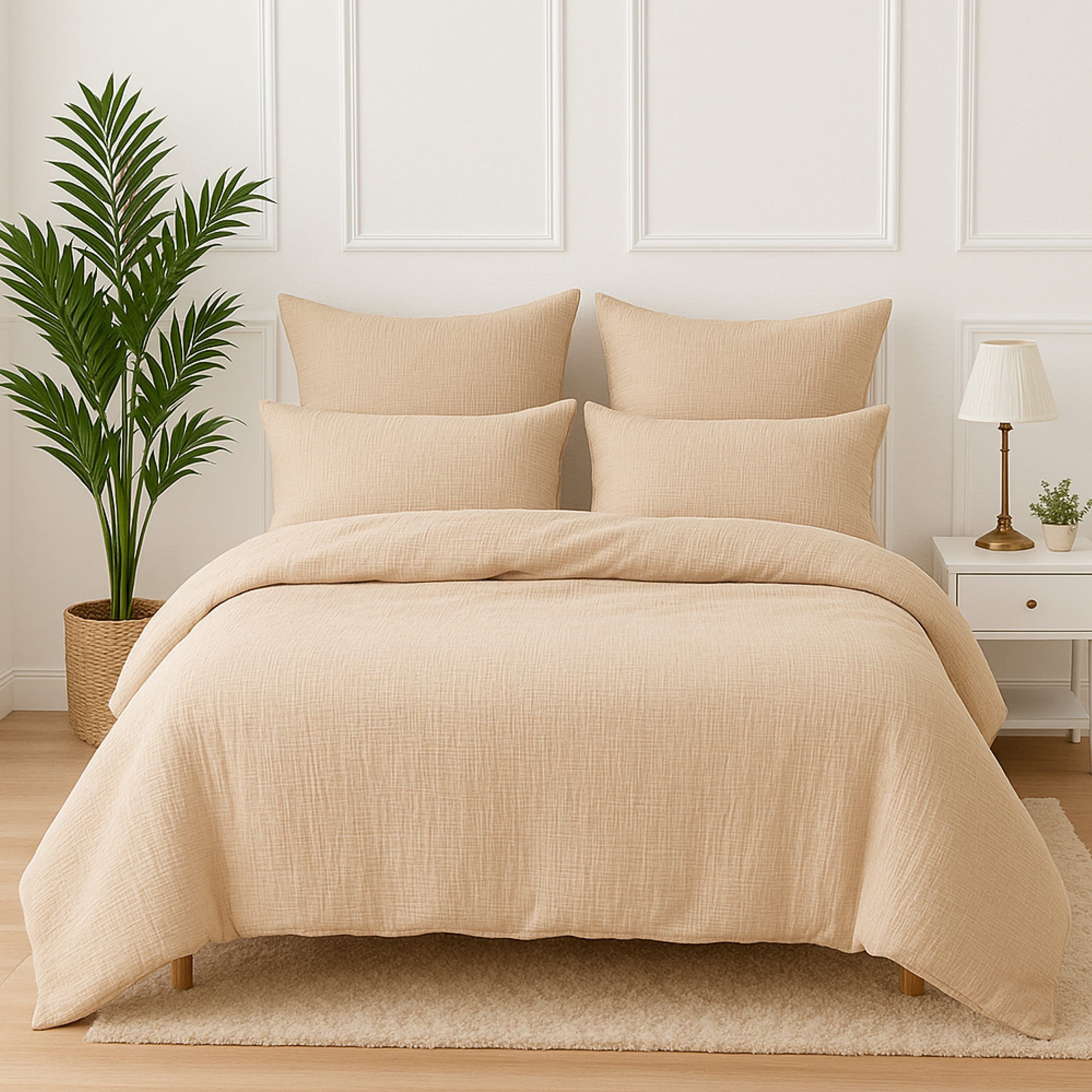 Wolkenfeld Premium Musselin Bettwäsche | Beige