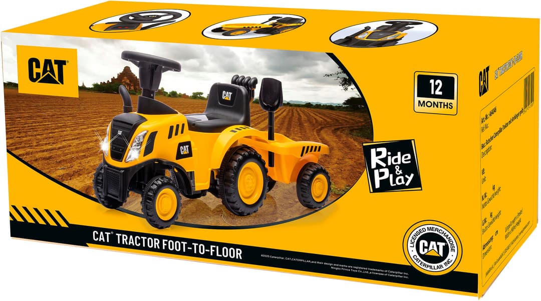 Jamara Rutscher Caterpillar Traktor mit Anhänger 2in1 | Gelb