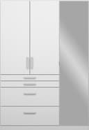 rauch HOMBURG Kleiderschrank mit Spiegel | Weiß 4