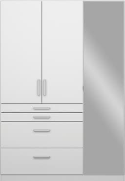 rauch HOMBURG Kleiderschrank mit Spiegel | Weiß