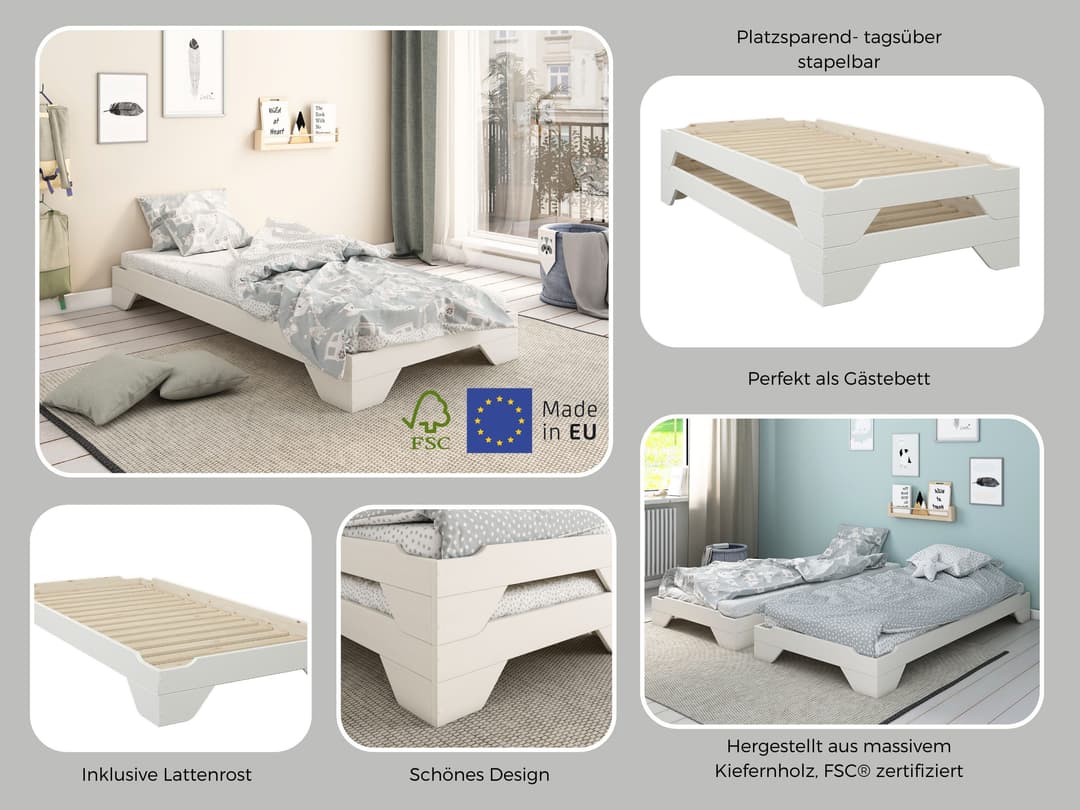 OTTO home Massivholzbett Melwine | Weiß