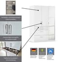 rauch HOMBURG Kleiderschrank mit Spiegel | Weiß 3