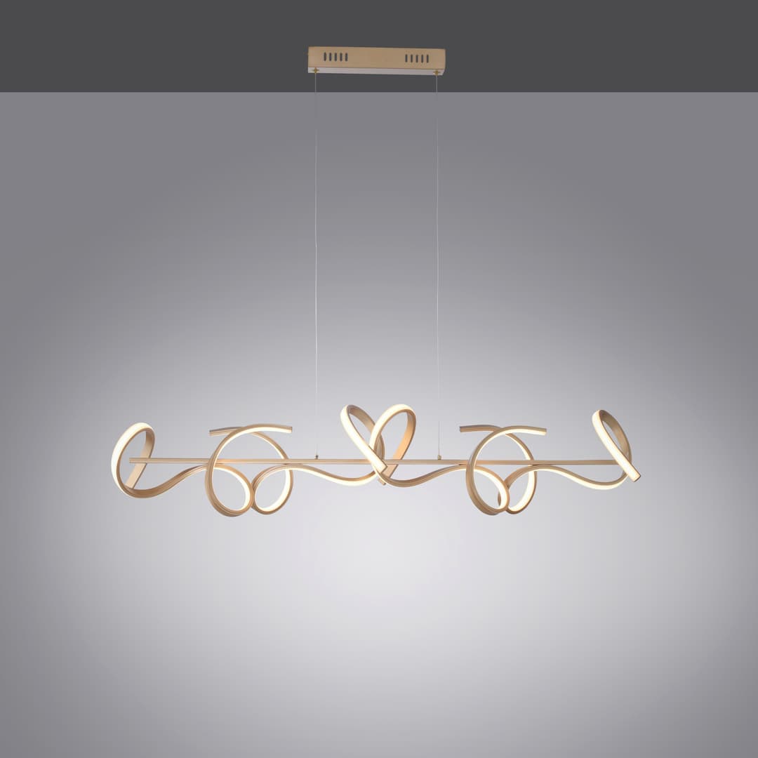 JUST LIGHT Pendelleuchte CURLS | Gold