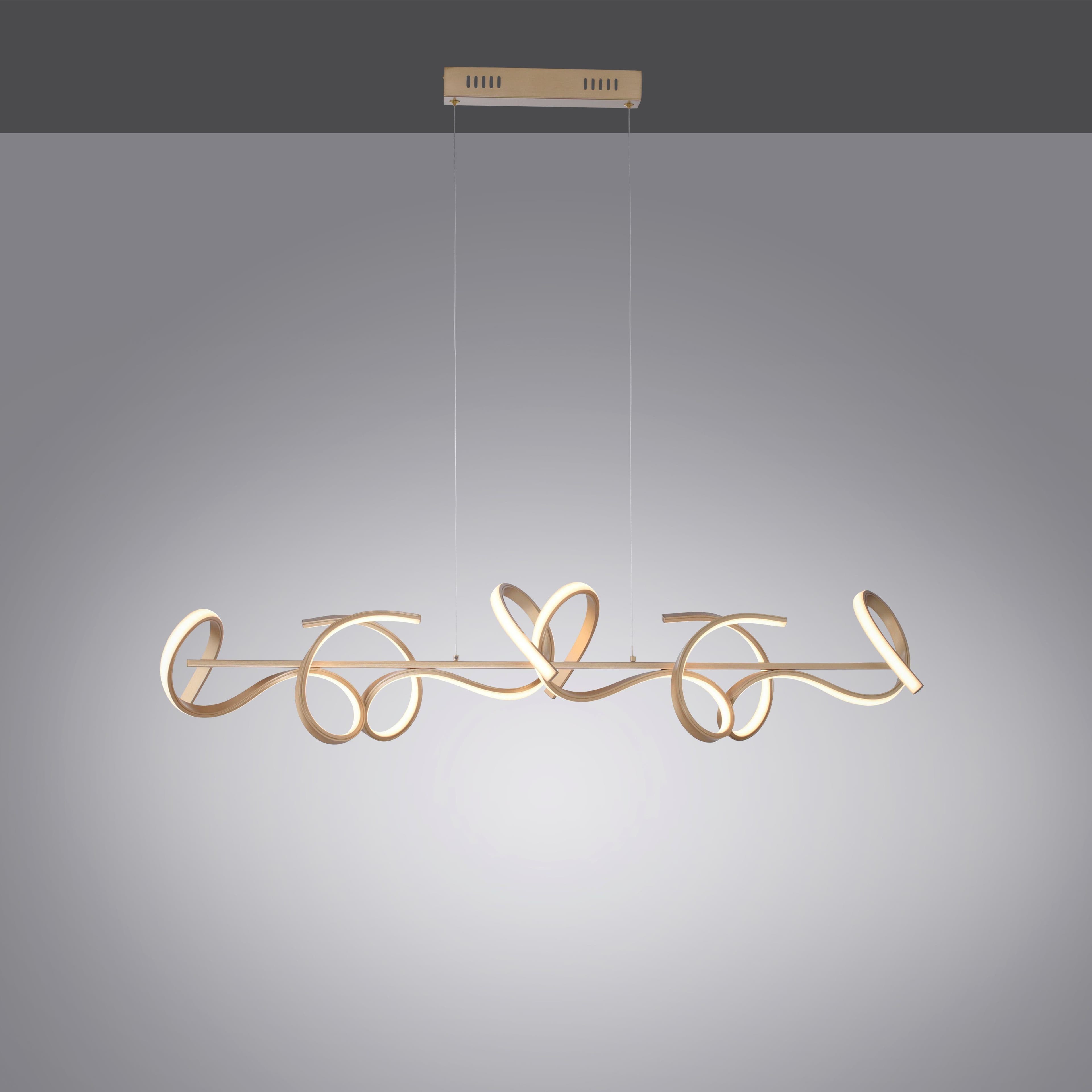 JUST LIGHT Pendelleuchte CURLS | Gold