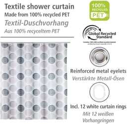 WENKO Duschvorhang Pastell Dots | Mehrfarbig