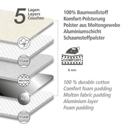 WENKO Air Comfort XL/Universal Bügelbrettbezug | Grau