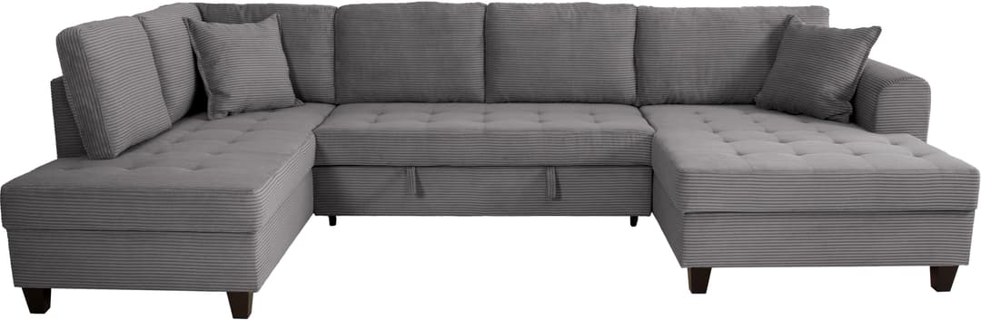 Trends by HG Wohnlandschaft Moritz U-Form | Grau