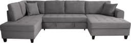 Trends by HG Wohnlandschaft Moritz U-Form | Grau
