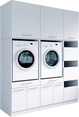 Laundreezy Mehrzweckschrank-Set | Weiß