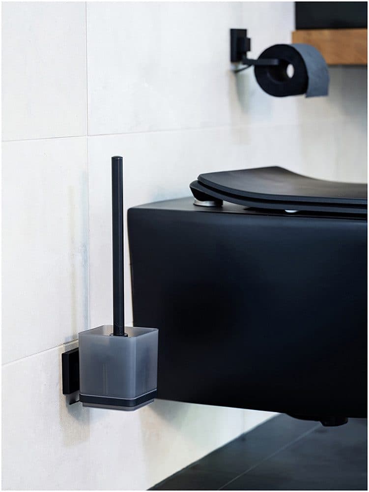 Wenko WC-Garnitur Vacuum-Loc Modell Quadro | Schwarz