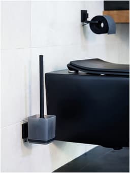 Wenko WC-Garnitur Vacuum-Loc Modell Quadro | Schwarz