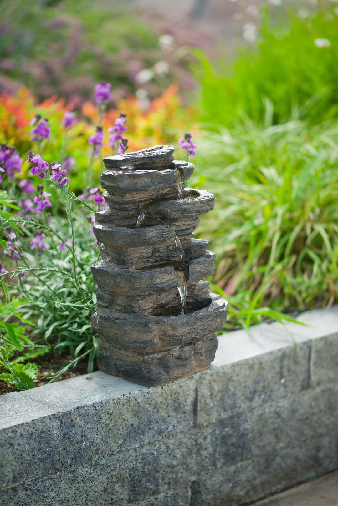 AcquaArte Gartenbrunnen Wasserfall MIRAS | Braun