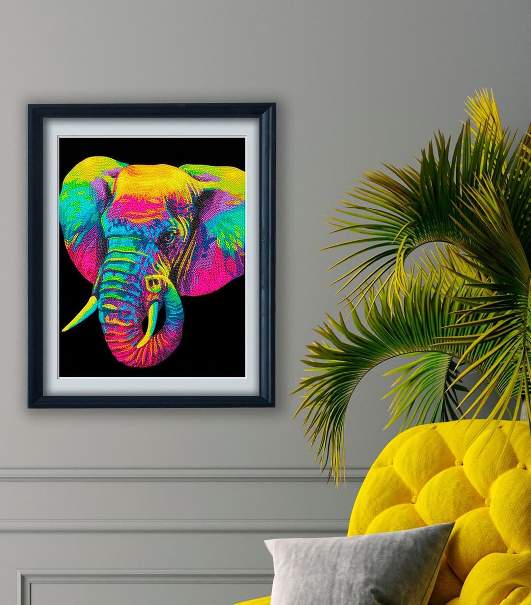 Diamond Dotz Kreativset Diamond Painting Neon Elefant | Mehrfarbig