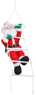 BONETTI LED Dekofigur Weihnachtsmann kletternd mit Leiter | Mehrfarbig