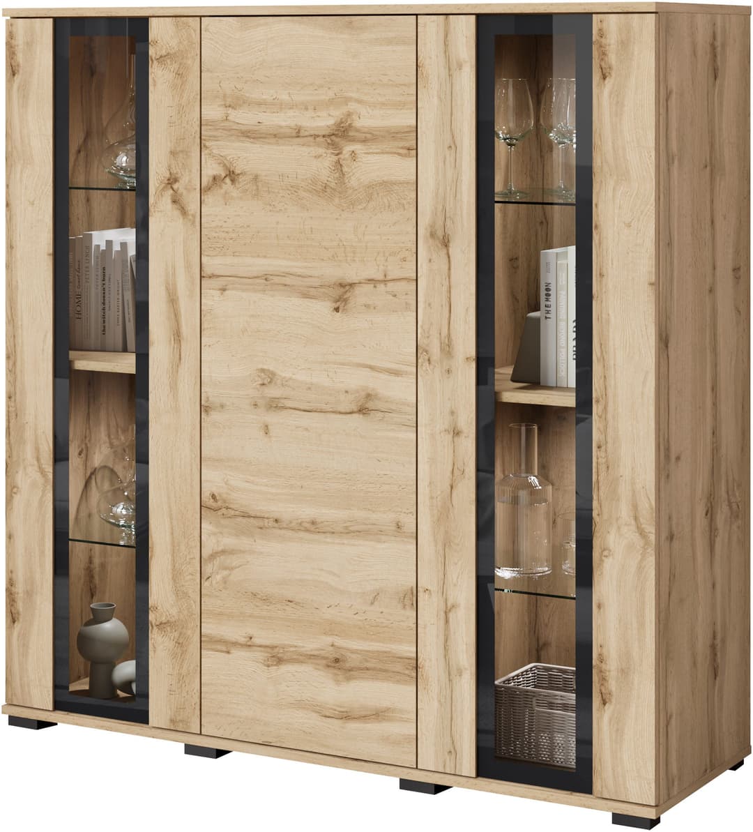Home affaire Highboard Caro | Holztöne