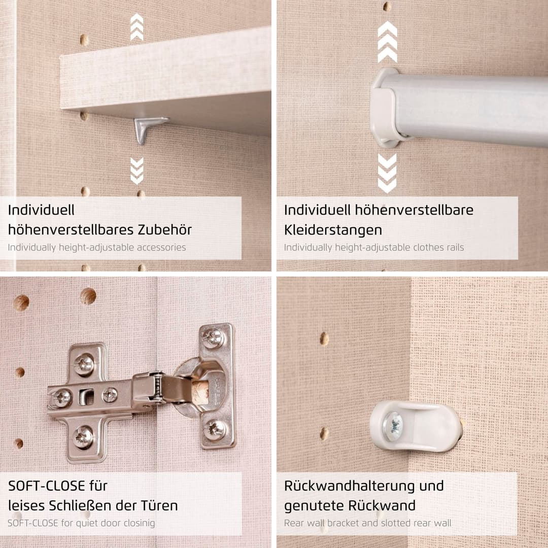 rauch Kleiderschrank HILDESHEIM | Grau