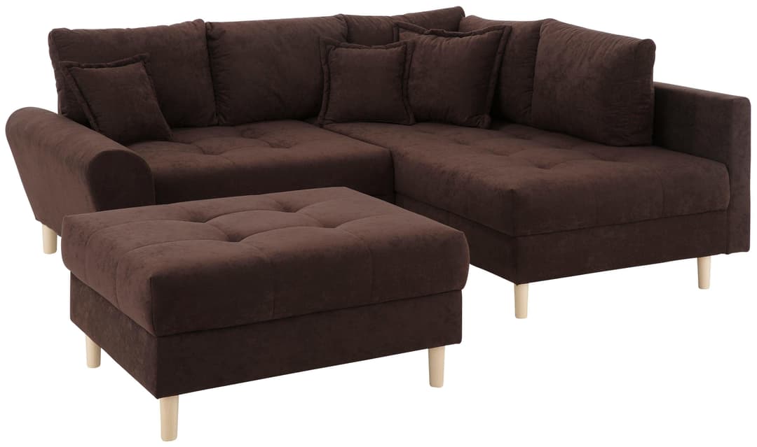 Home affaire Ecksofa Rice L-Form | Braun