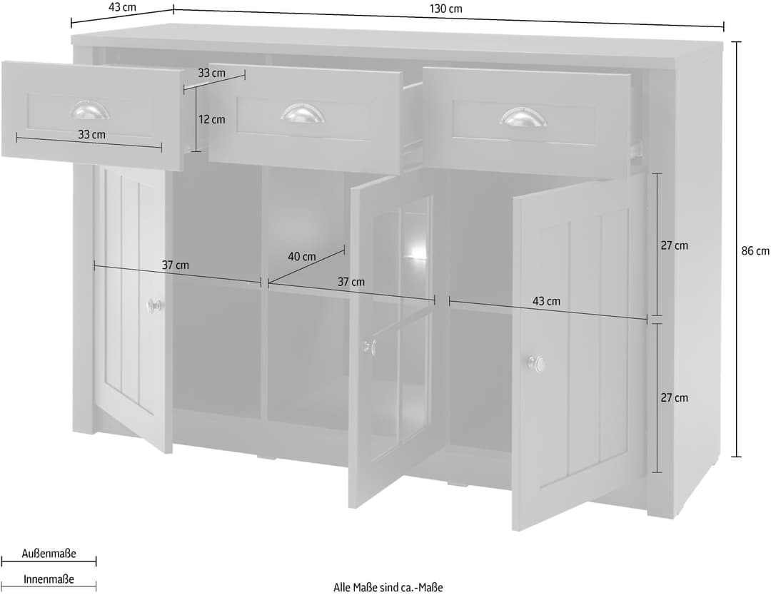 Home affaire Sideboard Ascot | Grau