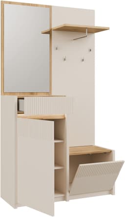 FORTE Oak Squere Kompaktgarderobe | Beige