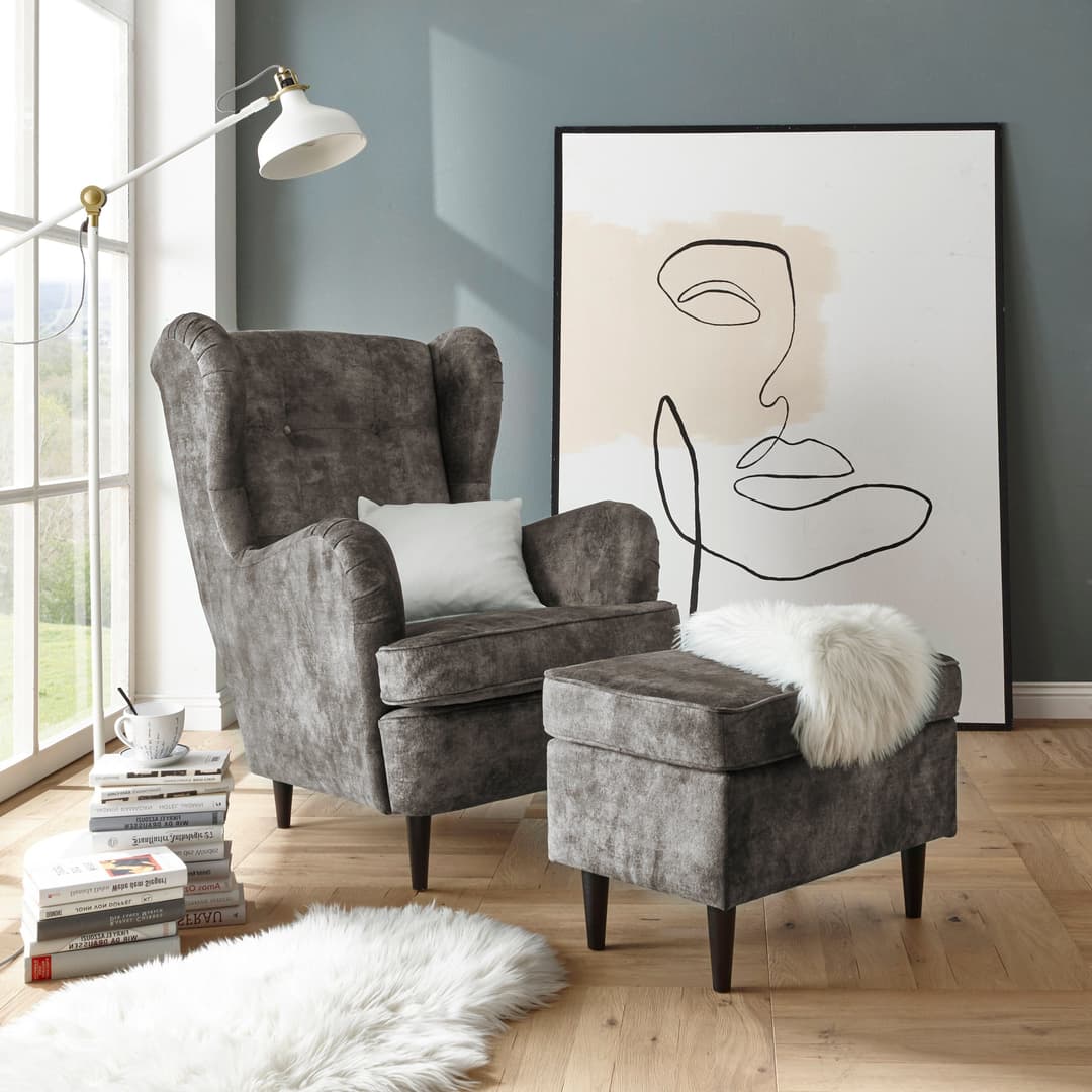 ED EXCITING DESIGN Hocker Oskar | Grau