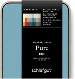 Schlafgut Spannbettlaken PURE | Türkis