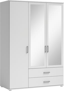 Schlafkontor Drehtürenschrank Ivar Kleiderschrank mit Spiegel | Weiß
