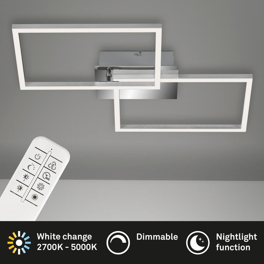 Briloner Leuchten LED Deckenleuchte FRAME | Silber