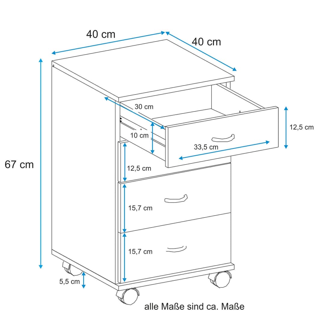 VOGL Möbelfabrik Rollcontainer Barrie | Holztöne
