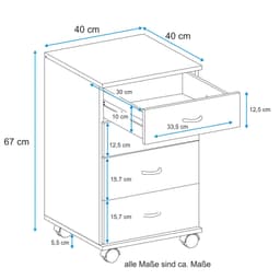 VOGL Möbelfabrik Rollcontainer Barrie | Holztöne