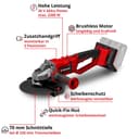 Einhell Akku-Winkelschleifer AXXIO 36/230 Q | Rot 3